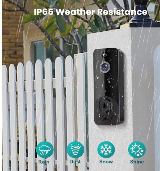 Edenn Total Vision Smart Doorbell Camera with HD Video, Night Vision & Mobile App - Monitor Your Home Security Anytime, Anywhere