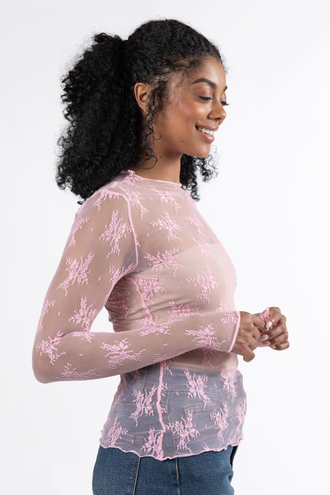 Speak Your Truth Pink Long Sleeve Layering Blouse - Women's Fashion Top for Work, Date Night & Casual Outfits