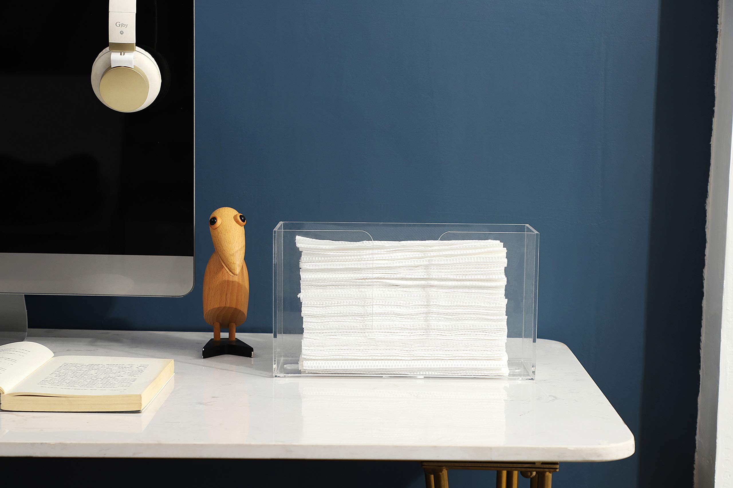 Wall Mount Acrylic Paper Towel Dispenser for Bathroom, Office & Kitchen - Multi-Fold, C-Fold, Z-Fold & Tri-Fold Hand Towel Holder - Clear & Durable - Perfect for Home, Restaurant & Commercial Use