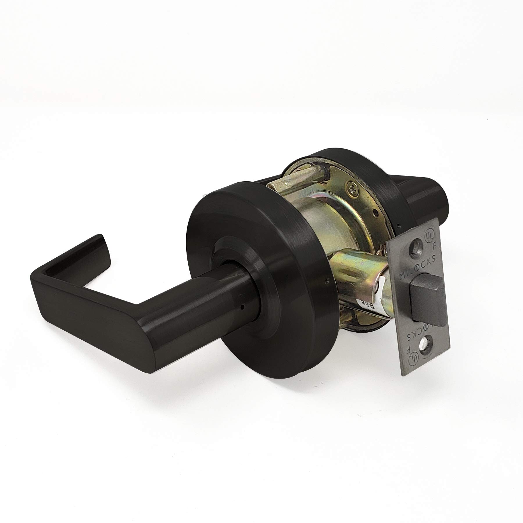 MiLocks Grade 2 Lever Commercial Style Cylindrical Industrial Duty Door Lock (Passage Function, Oil-Rubbed Bronze Finish) - Ideal for Office Buildings, Retail Stores & Industrial Facilities