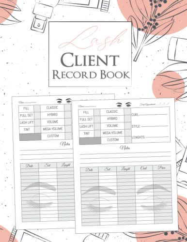 Professional Lash Client Record Book - Log & Organizer for Eyelash Technicians & Artists | Perfect for Salon Appointments, Client Tracking & Beauty Business Management