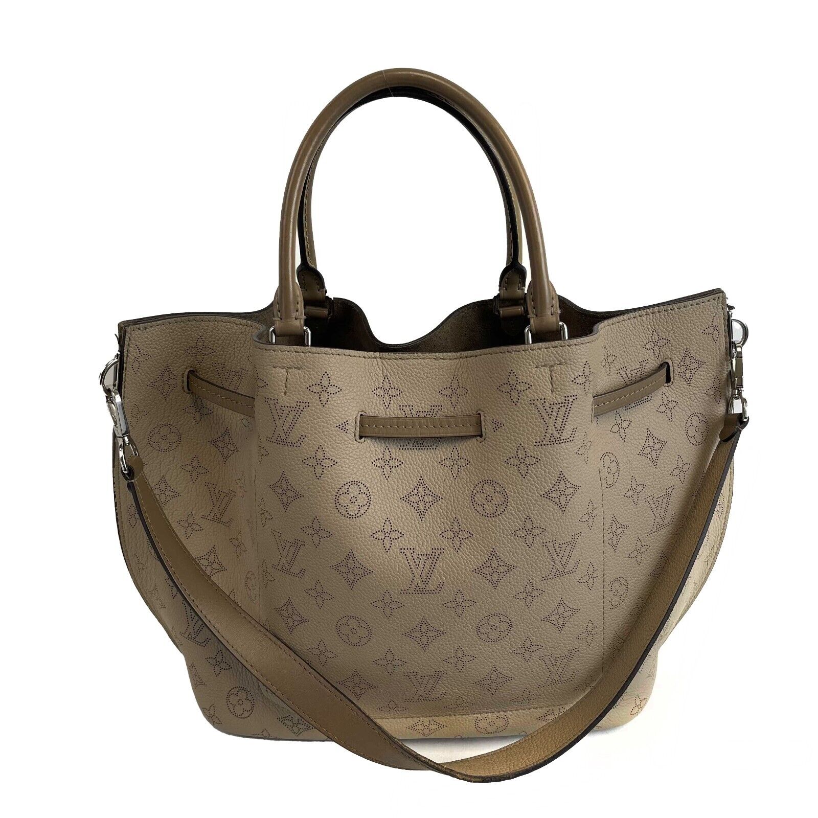 Louis Vuitton Mahina Girolata Handbag in Galet Grey - Top Handle & Adjustable Shoulder Strap | Luxury Leather Tote for Women, Perfect for Work, Travel & Everyday Use