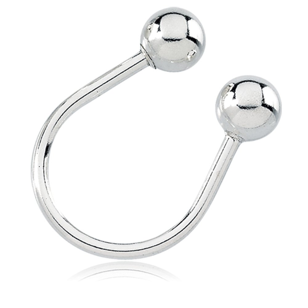 Elegant Black Bow Sterling Silver U-Shaped Keychain - Perfect for Gifts, Key Organization & Everyday Carry