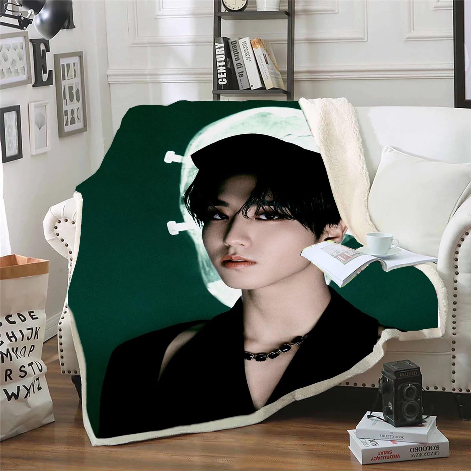 YJYP Kpop Blanket - Stray Kids Oddinary Felix & Hyunjin Album Design Soft Fleece Throw Blanket for Couch, Bed, Sofa - Perfect for Home Decor, Gift, and Kpop Fan Collection