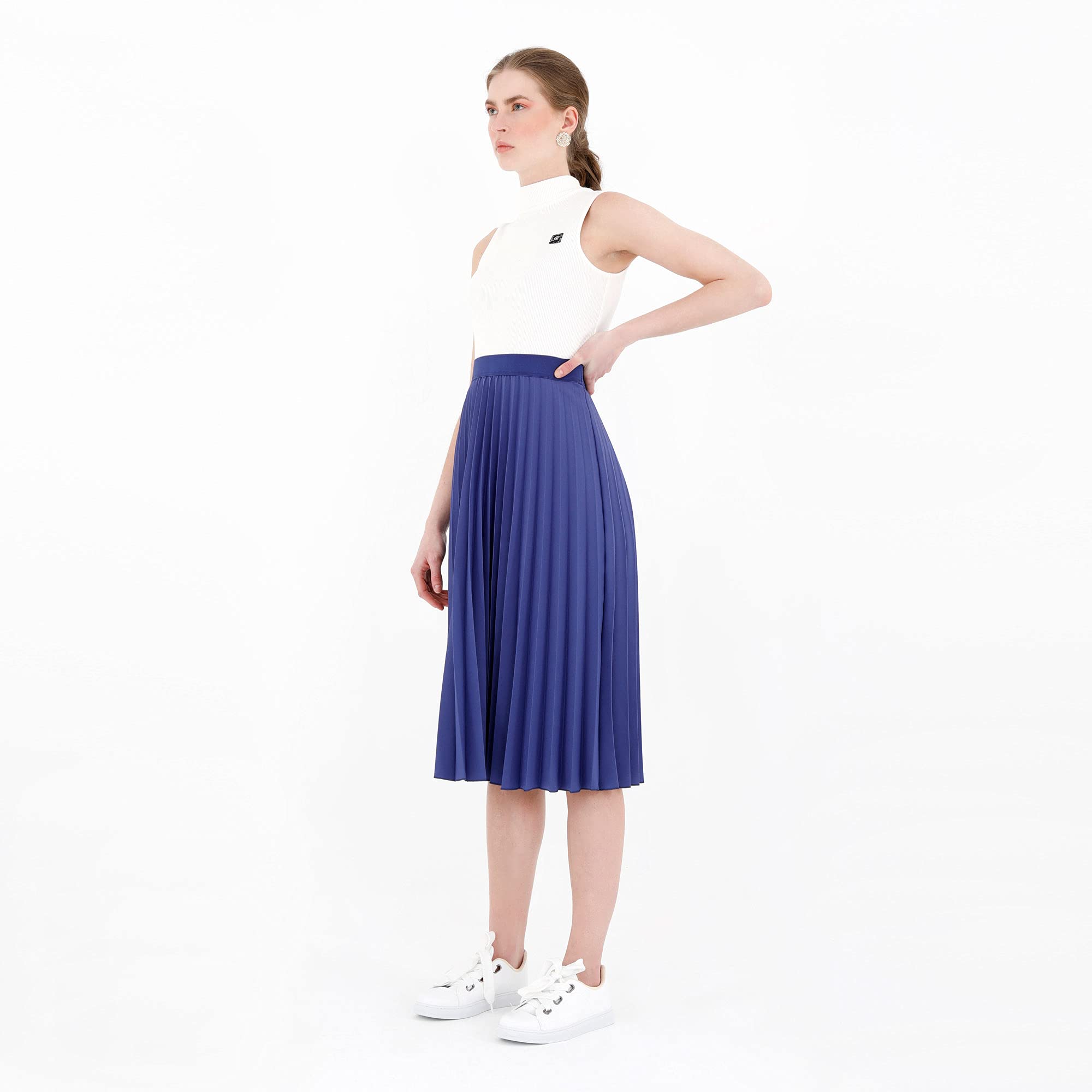 G-Line Midi Skirts for Women - Elegant Pleated High Waisted Knee Length Skirt | Perfect for Office, Date Night & Casual Outfits