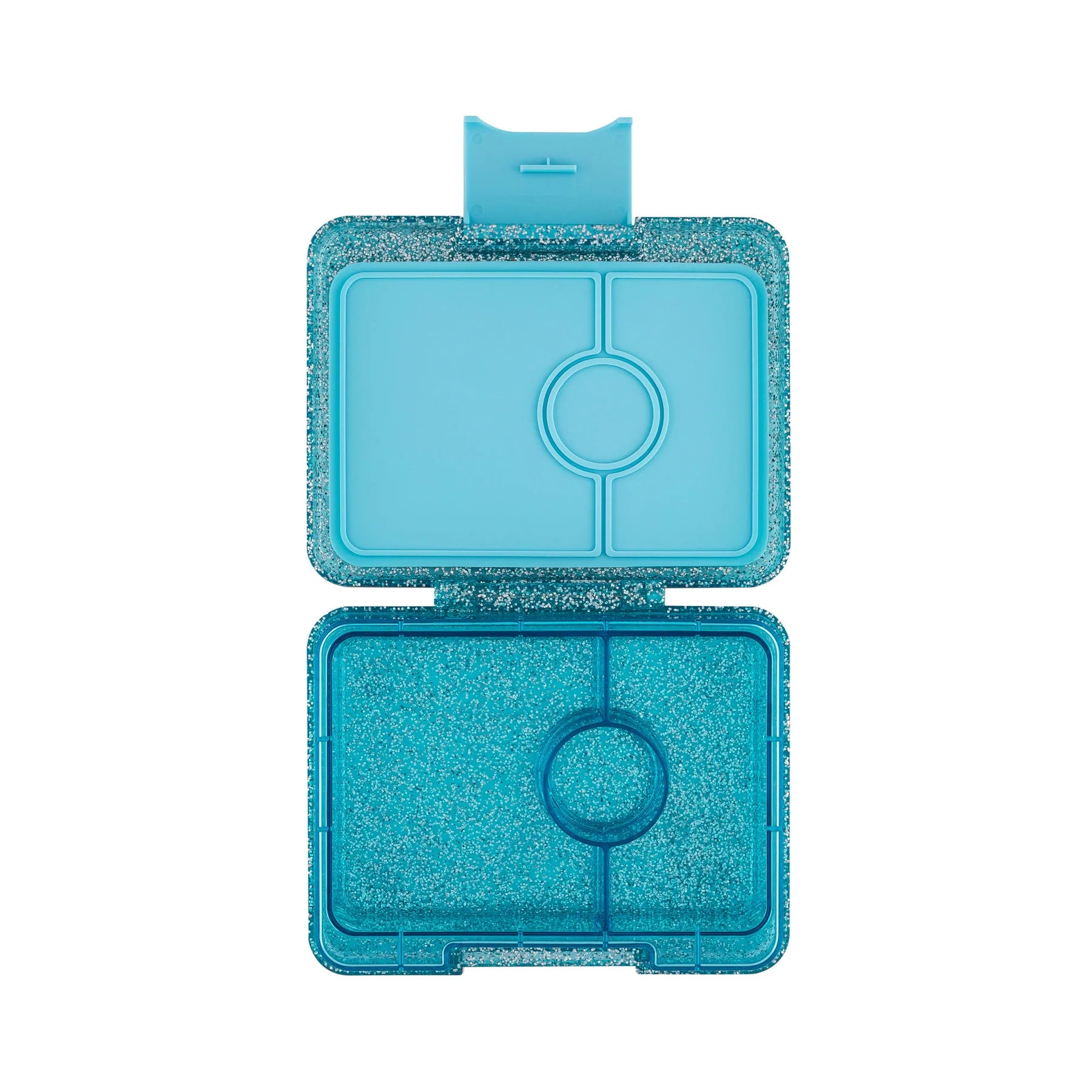 Yumbox Snack Box - Twinkle Aqua Glitter Leak-Proof Kids Lunch Container | Perfect for School, Picnics & Travel