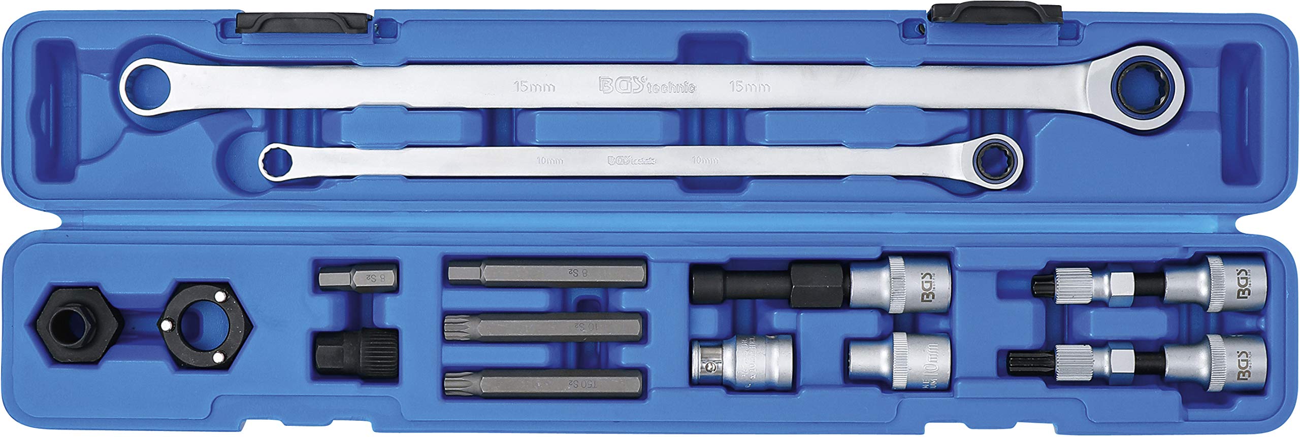 BGS 6657 Alternator Freewheel Tool Set - 14 Piece Professional Auto Repair Kit for Alternator Pulley Removal | Perfect for Mechanics & DIY Car Maintenance