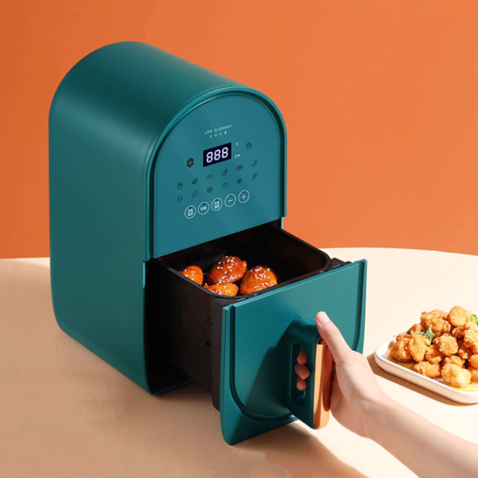 1400W Digital Air Fryer 3L - Oil-Free Electric Air Fryer Oven with Nonstick Basket & 360° Hot Air Circulation - Perfect for Healthy Cooking, Crispy Fried Chicken, French Fries & Family Meals
