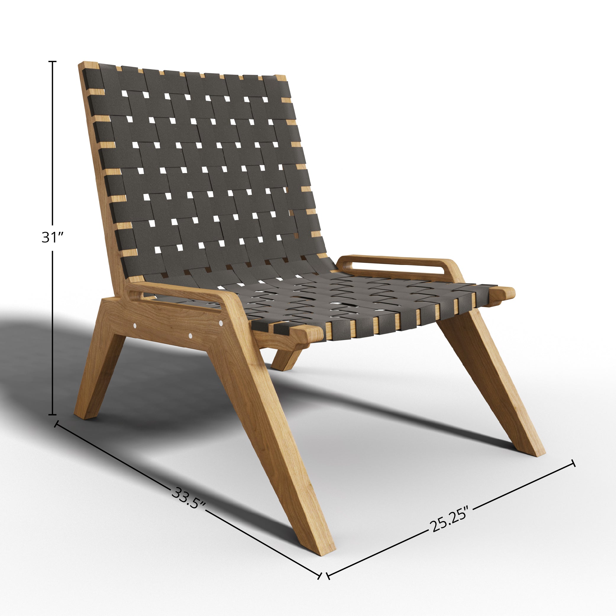 Laurent Teak Outdoor Woven Chat Chair - Weather-Resistant Patio Lounge Chair for Garden, Poolside & Backyard Relaxation