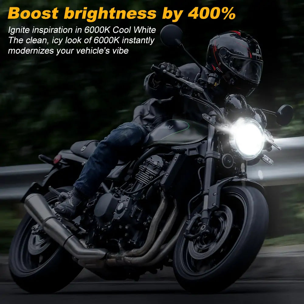 LOYO 7 LED Harley Headlight with Halo Ring - DOT Approved Motorcycle Headlamp for Harley Davidson - Bright LED Light for Night Riding & Custom Bike Upgrades