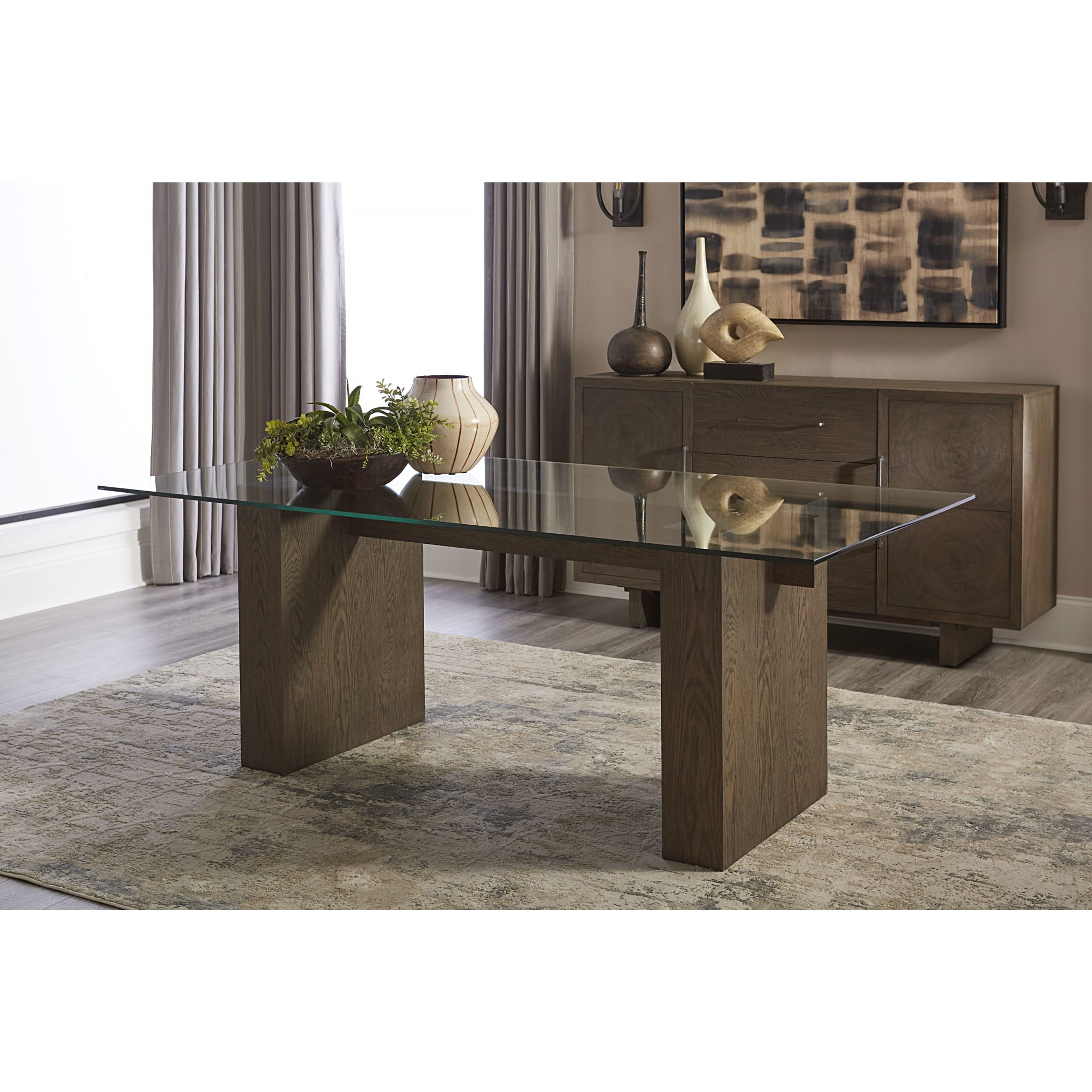 Brunette Oakland Glass Coffee Table - Modern Living Room Furniture for Home & Office Decor