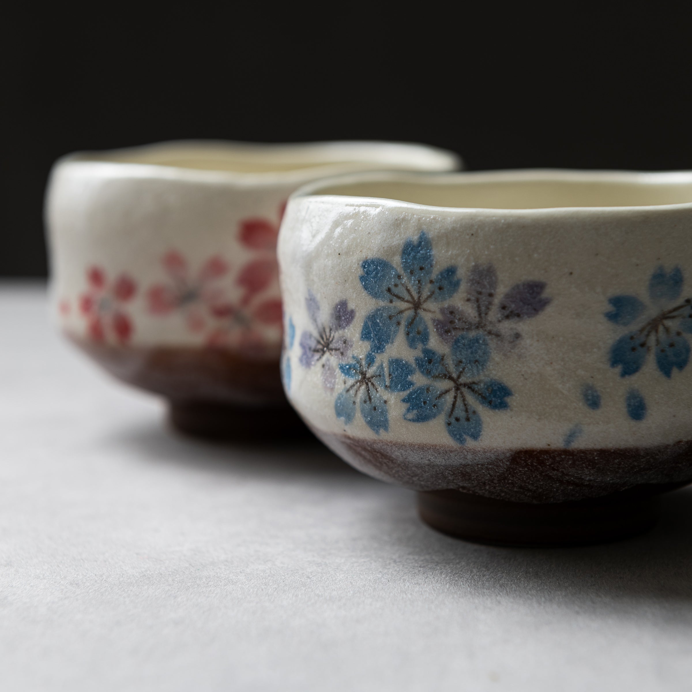 Premium Mini Matcha Bowl - Sakura Blue Ceramic Tea Cup for Japanese Tea Ceremony | Handmade Traditional Chawan for Matcha, Green Tea & Hot Beverages | Perfect for Home, Office & Zen Meditation