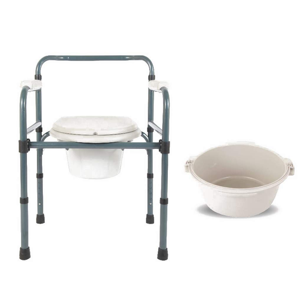 3 in 1 Commode Shower Chair - Portable Toilet Seat for Elderly & Handicap - Adjustable Height Bariatric Toilet with Non-Slip Handles & Safety Steel Frame - Ideal for Bathroom Safety & Mobility Assistance