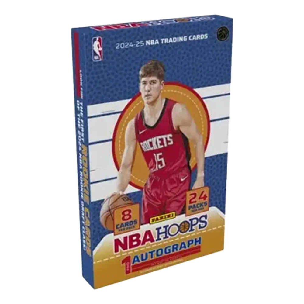 2024-25 Panini Hoops Basketball Hobby Box - 24 Packs with Autograph & Memorabilia Cards - NBA Trading Cards Collection for Collectors & Fans - Perfect for Gifts, Investments & Game Nights