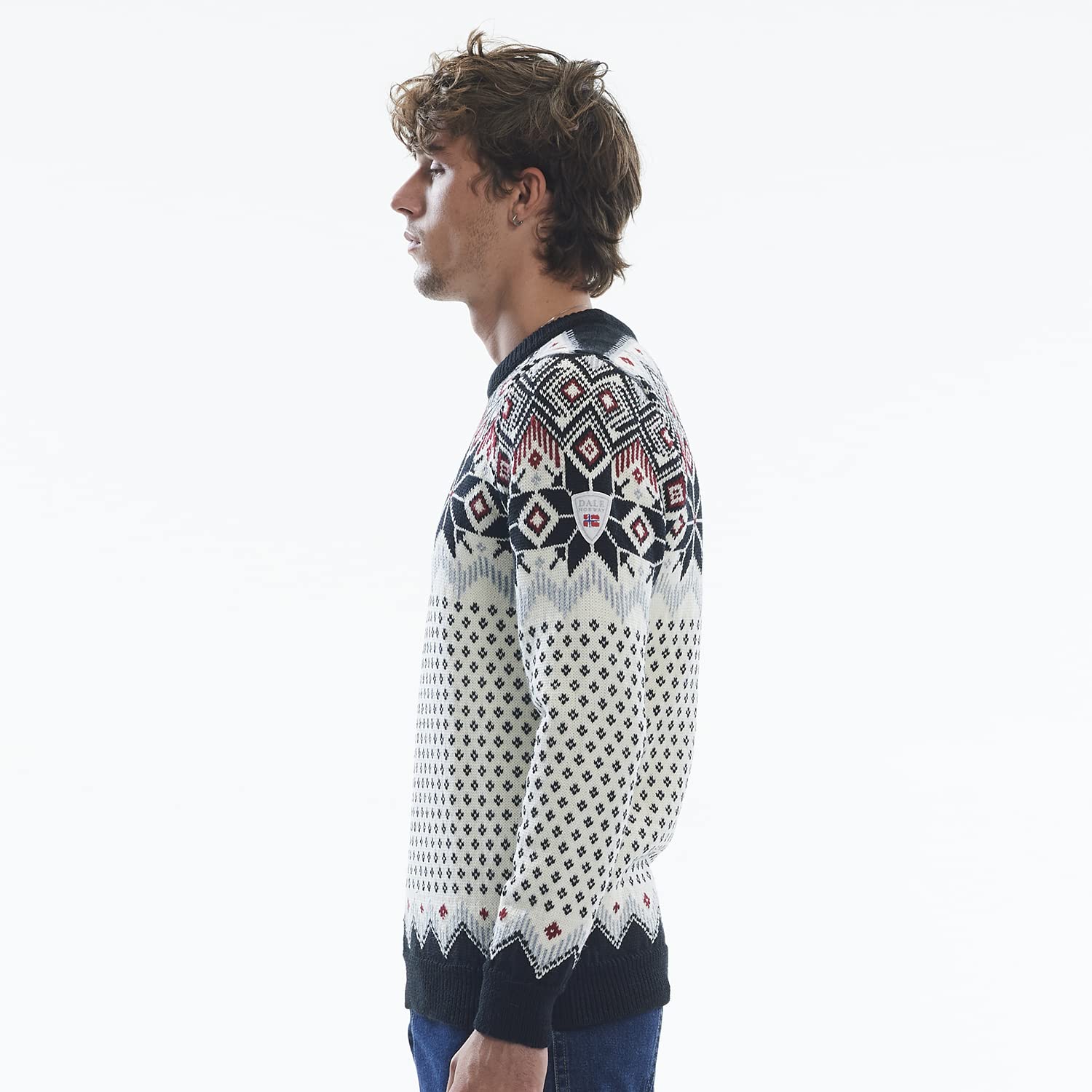 Dale of Norway Vegard Men's 100% Lightweight Wool Sweater - Regular Fit Pullover for Men | Warm & Comfortable Winter Knitwear for Outdoor Activities & Casual Wear
