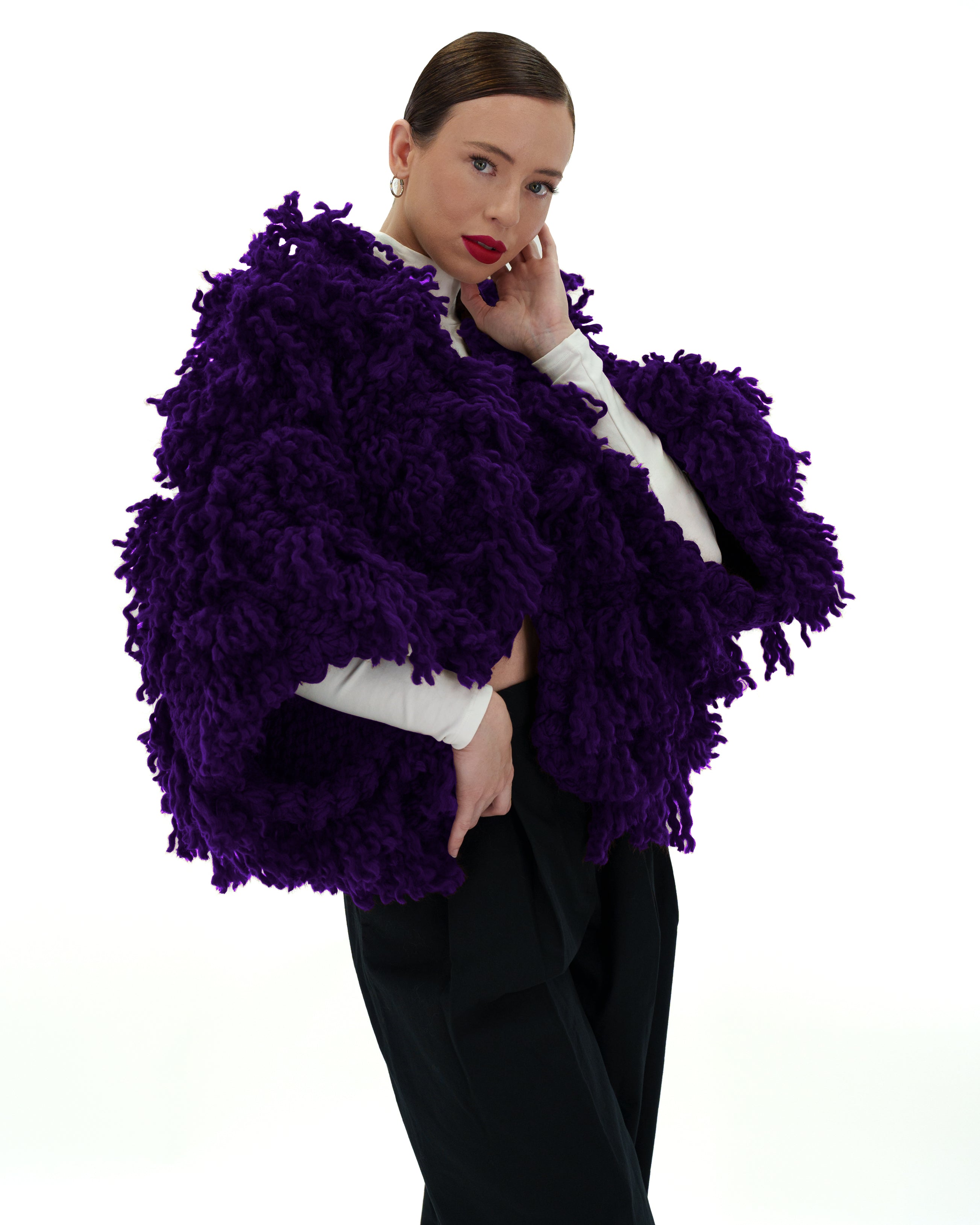 Women's Soft Fur-Like Cardigan - Cozy Winter Knit Sweater for Casual Wear, Office & Lounge