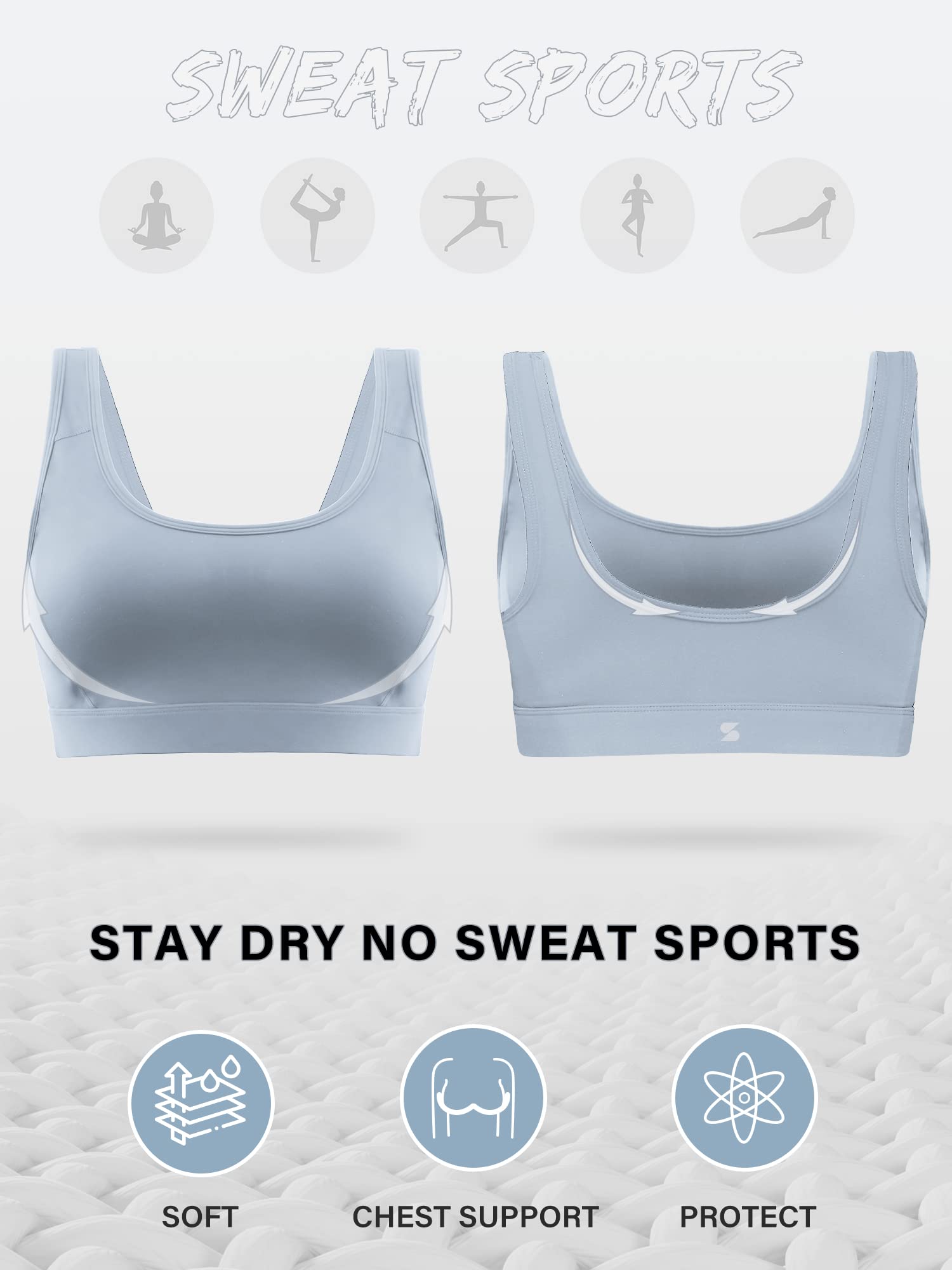 Stelle Women's Full Coverage Strappy Sports Bra - Criss Cross Back Yoga Bra with Padding for Workout & Gym - Perfect for Yoga, Running, and High-Impact Activities