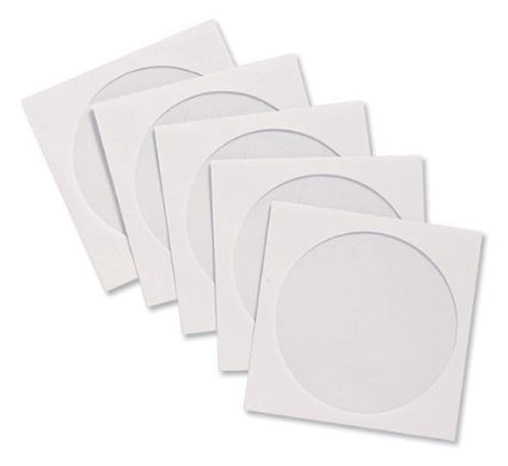 Premium White CD/DVD/Blu-ray Paper Sleeves with Clear Window - 2000 Pack (128mm x 125mm) - Acid-Free Archival Quality Storage for Media Collections, Music Albums & Movie Discs - Perfect for Home Libraries, Music Studios & Video Archives