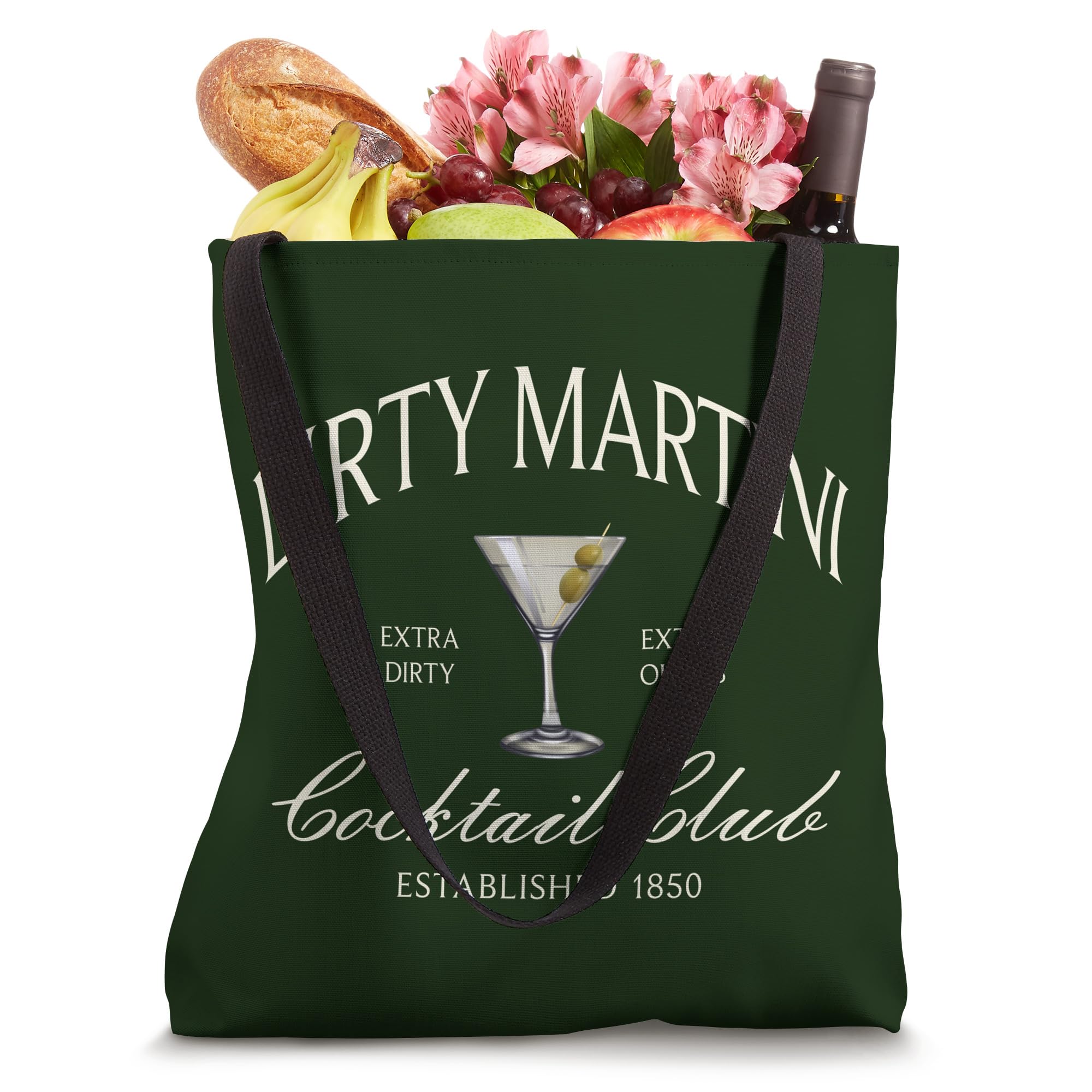 Stylish Dirty Martini Tote Bag for Women - Trendy Olive Green Canvas Shopping Bag - Perfect for Groceries, Beach Trips & Everyday Use