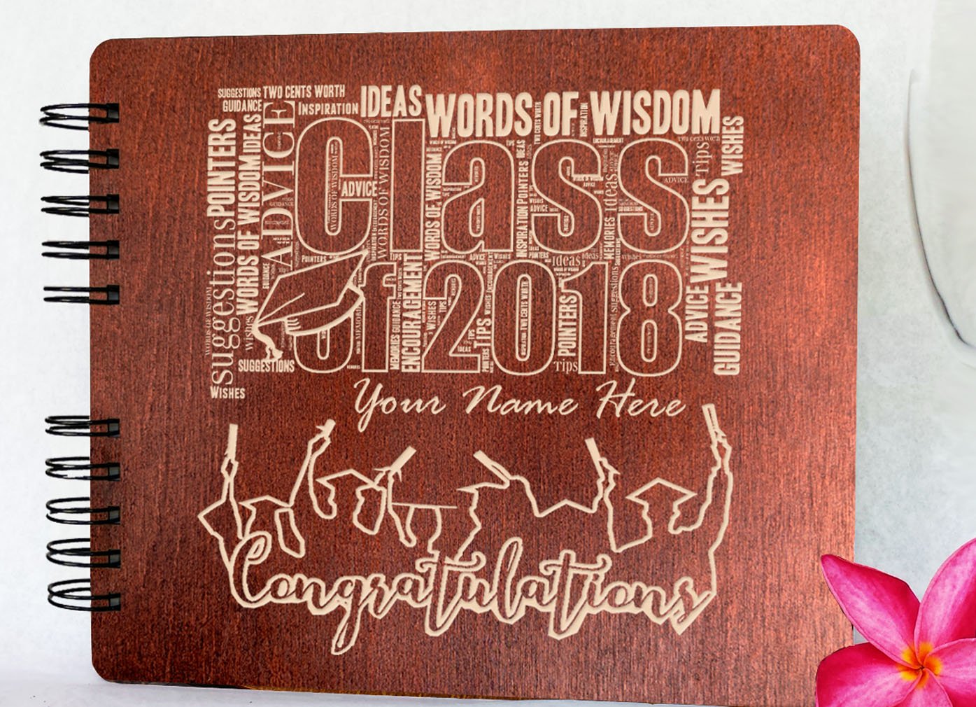 Personalized Wooden Graduation Guest Book - Custom Rustic Photo Album for Graduation Party Decorations & Gifts | Made in USA | Perfect for Graduation Ceremonies, Open House Events & Memory Keepsakes