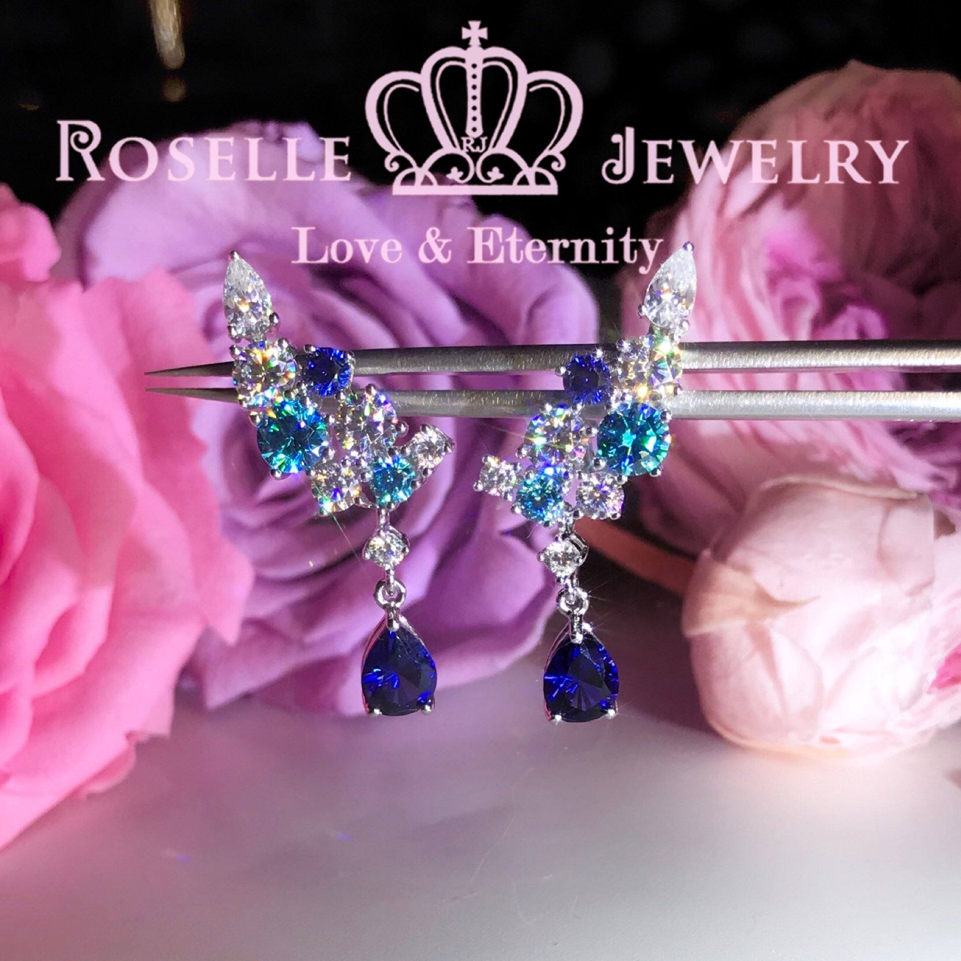 Sparkling Cluster Drop Earrings for Women - Elegant Dangle Earrings with Cubic Zirconia Stones | Perfect for Parties, Weddings & Evening Events (DE12)