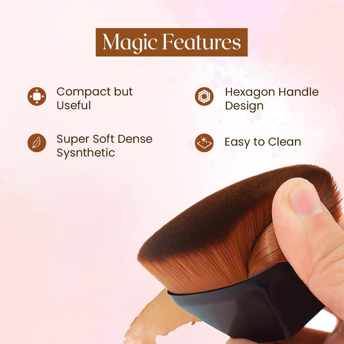 Premium Foundation Brush - Soft Synthetic Bristles for Flawless Liquid & Cream Blush Blending | Professional Makeup Brush for Women | Perfect for Everyday Makeup & Special Occasions