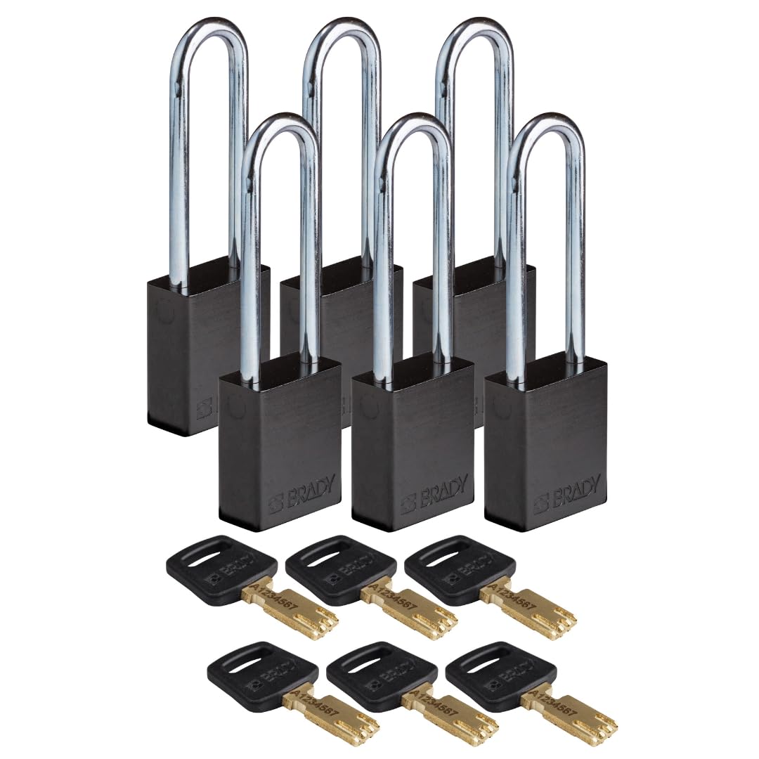 Brady SafeKey Lockout Padlock - Heavy Duty Aluminum Safety Lock with 3.0
