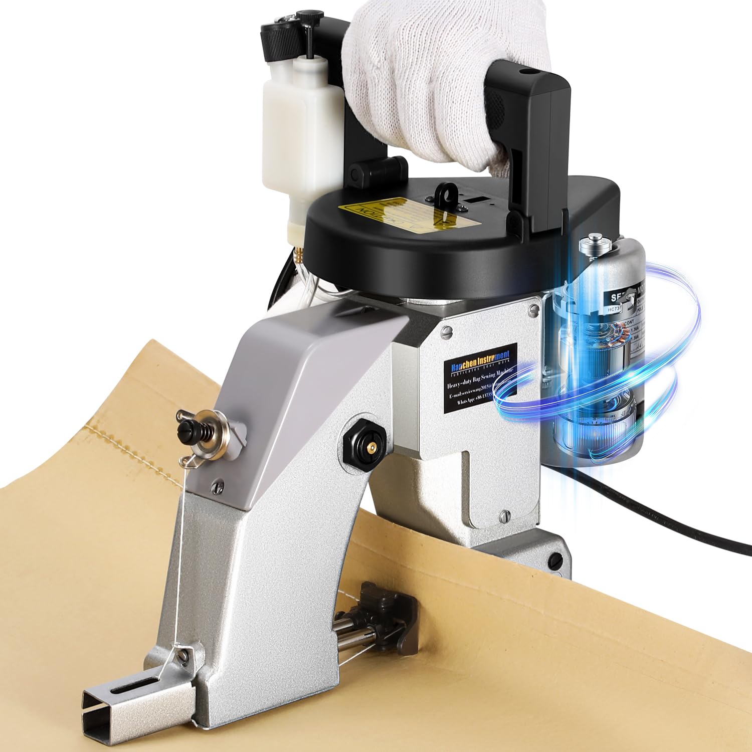 Hanchen Heavy-duty Bag Closing Machine - Automatic Woven Bag Stitching Machine 110V US Plug for Packaging, Agriculture & Industrial Use