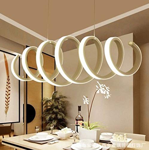 Stylish LED Chandelier - Dimmable Spring Art Pendant Light with Remote Control for Dining Room, Kitchen Island, Living Room, Bedroom & Office | Perfect for Modern Home Decor & Ambient Lighting