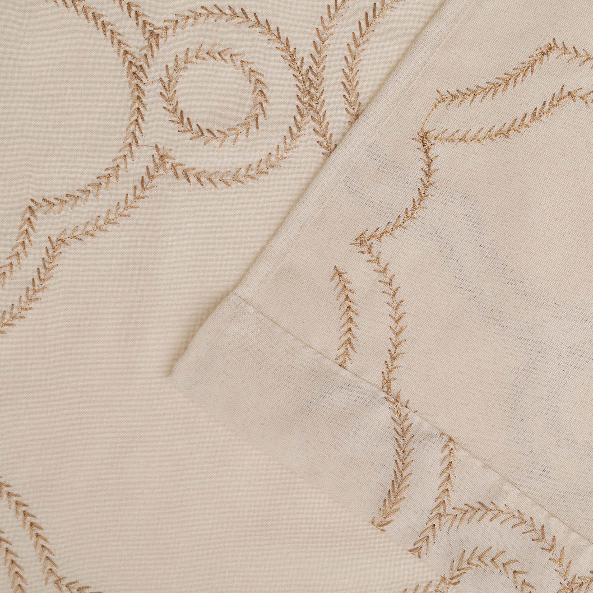 Embroidered Moroccan Sheer Grommet Curtain Set - Elegant Window Treatments for Living Room, Bedroom & Boho Home Decor