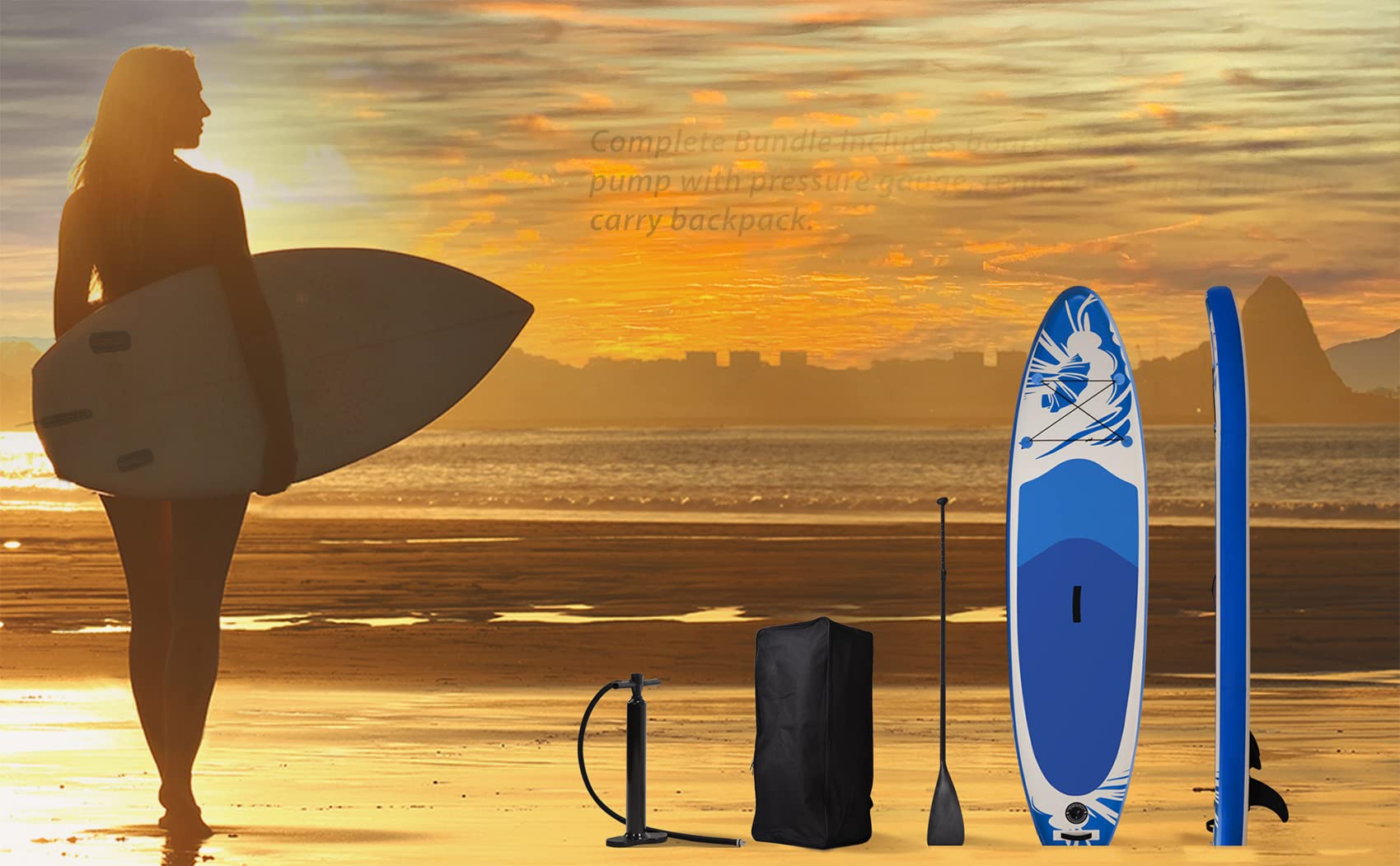 Premium Inflatable Stand Up Paddle Board for Adults - All-Around SUP for Surfing, Yoga & Fitness | Includes ISUP Accessories (Fin, Leash, Hand Pump, Backpack) | Perfect for Lakes, Oceans & Calm Waters