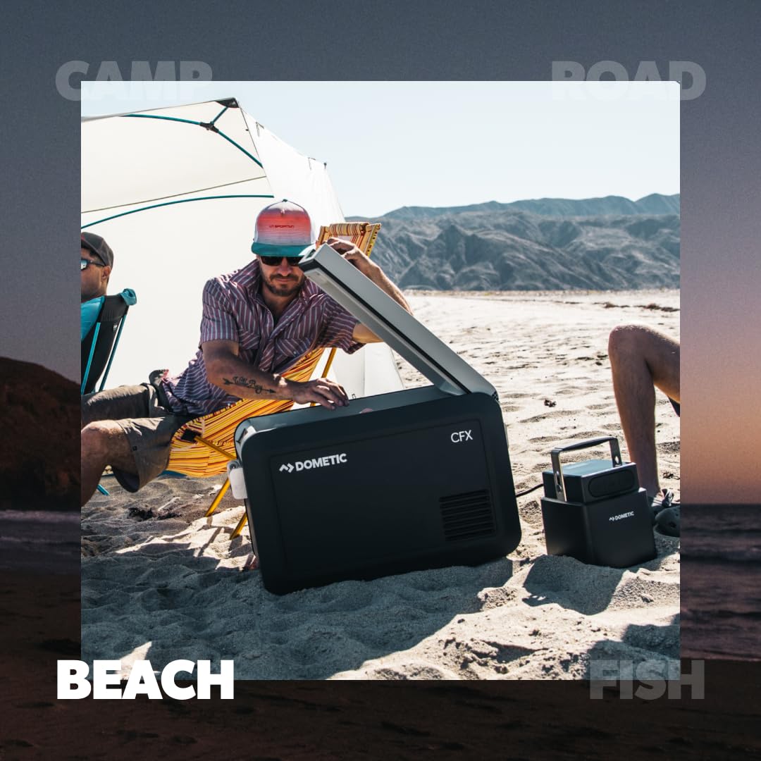 Dometic Portable Refrigerator Freezer with Ice Maker - 12V/24V DC, 110V AC & Solar Powered - Perfect for Camping, RV Trips & Outdoor Adventures