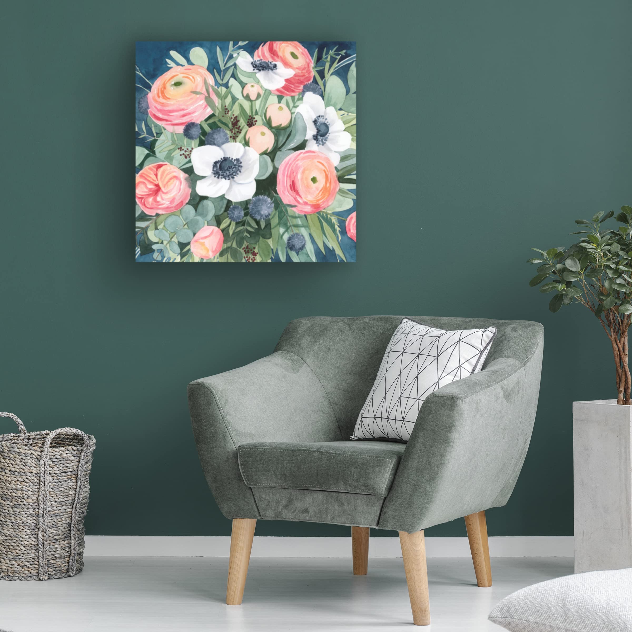 Grace Popp 'Bewitching Bouquet II' Floral Canvas Wall Art Print - Handmade Home Decor for Living Room, Bedroom & Office