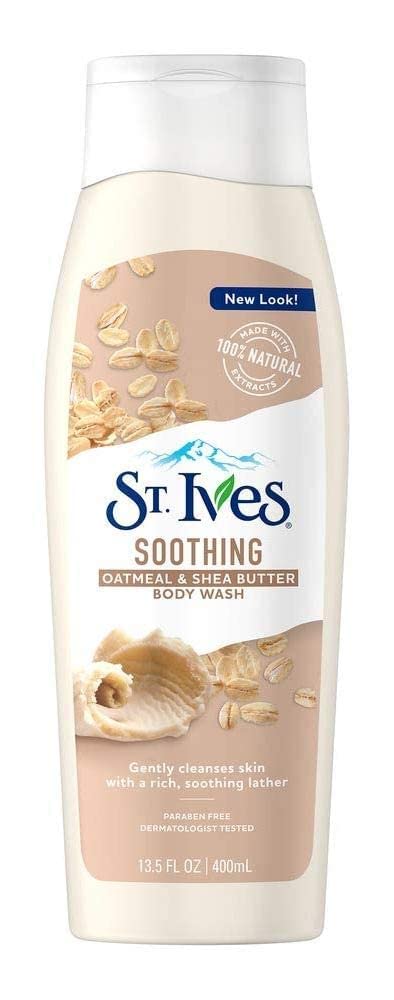 St. Ives Oatmeal & Shea Butter Body Wash - Hydrating & Moisturizing for Dry Skin - 13.5 oz (3 Pack) - Gentle Exfoliating Shower Gel for Smooth, Soft Skin - Perfect for Daily Use & Sensitive Skin Care Routine