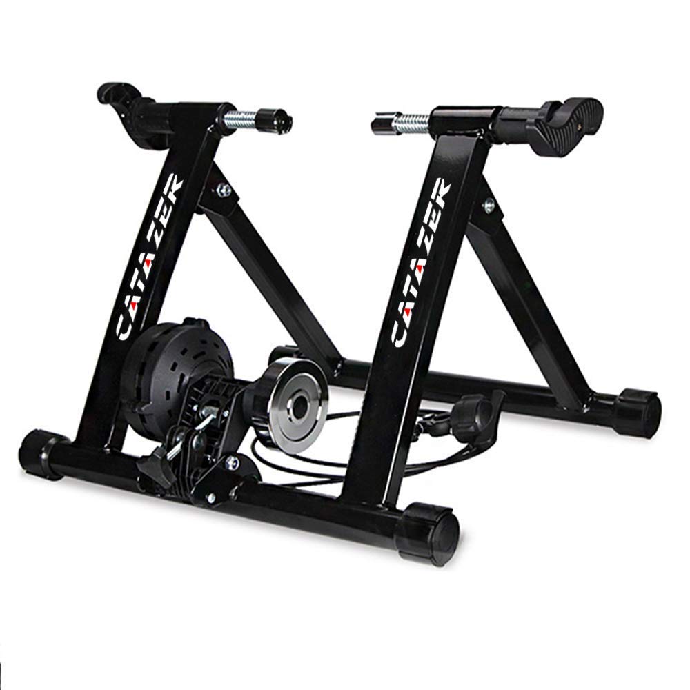 Foldable Indoor Bike Trainer Stand for Road & MTB Bikes 26-29 Inch - Home Cycling Exercise Equipment for Fitness Training & Cardio Workouts