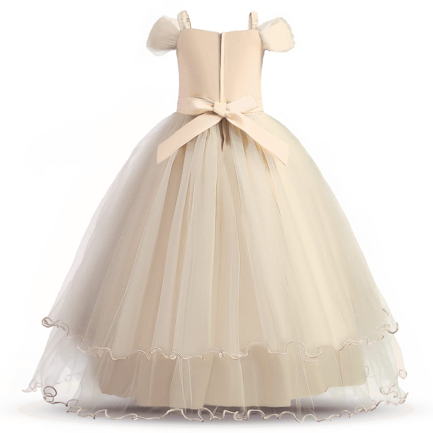 TTYAOVO Girls Applique Prom Gowns Luxury Wedding Birthday Party Princess Long Dresses - Elegant Formal Dresses for Teen Girls, Quinceañera, Homecoming, and Special Occasions