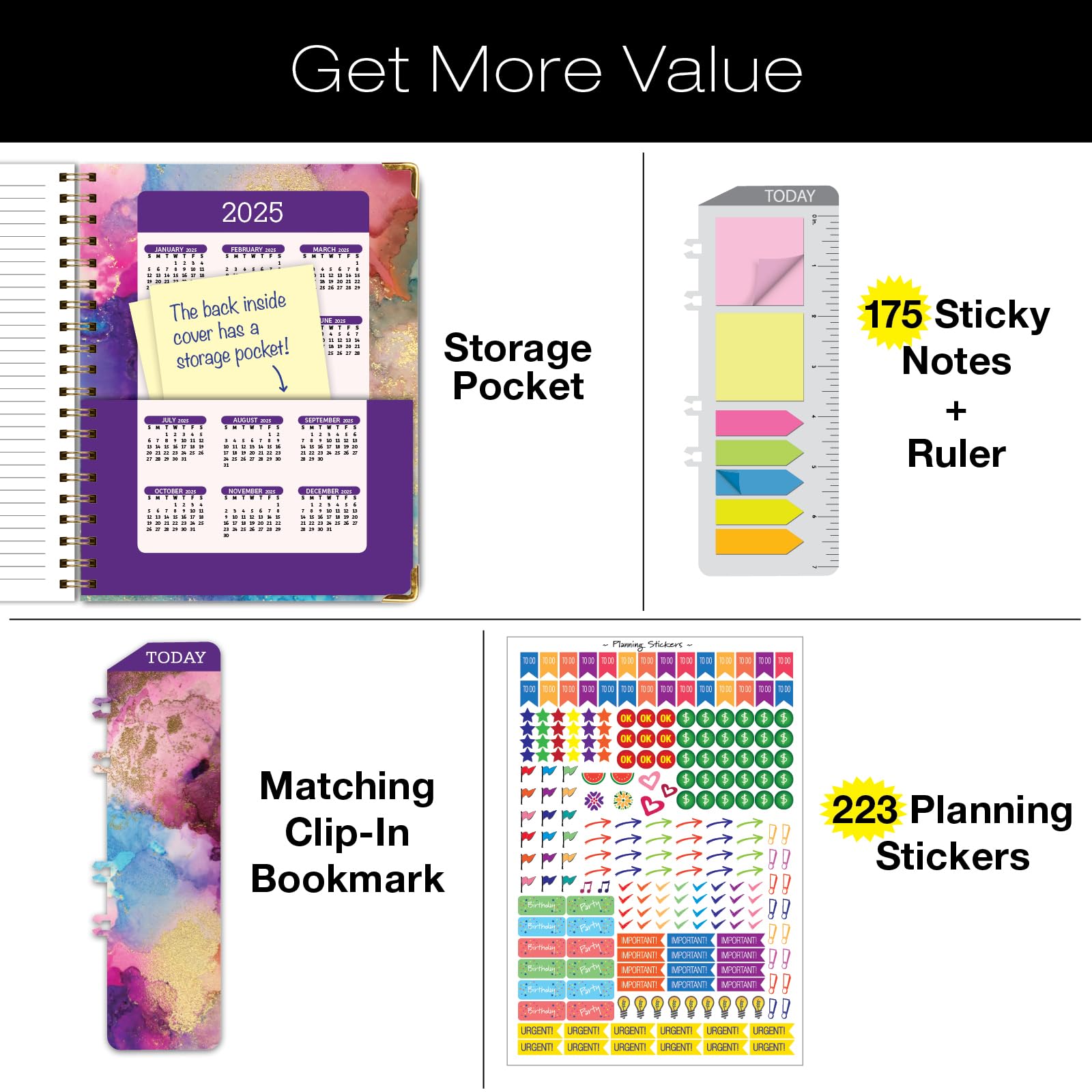 2024-2025 Hardcover Academic Planner - June 2024 to July 2025, 8.5
