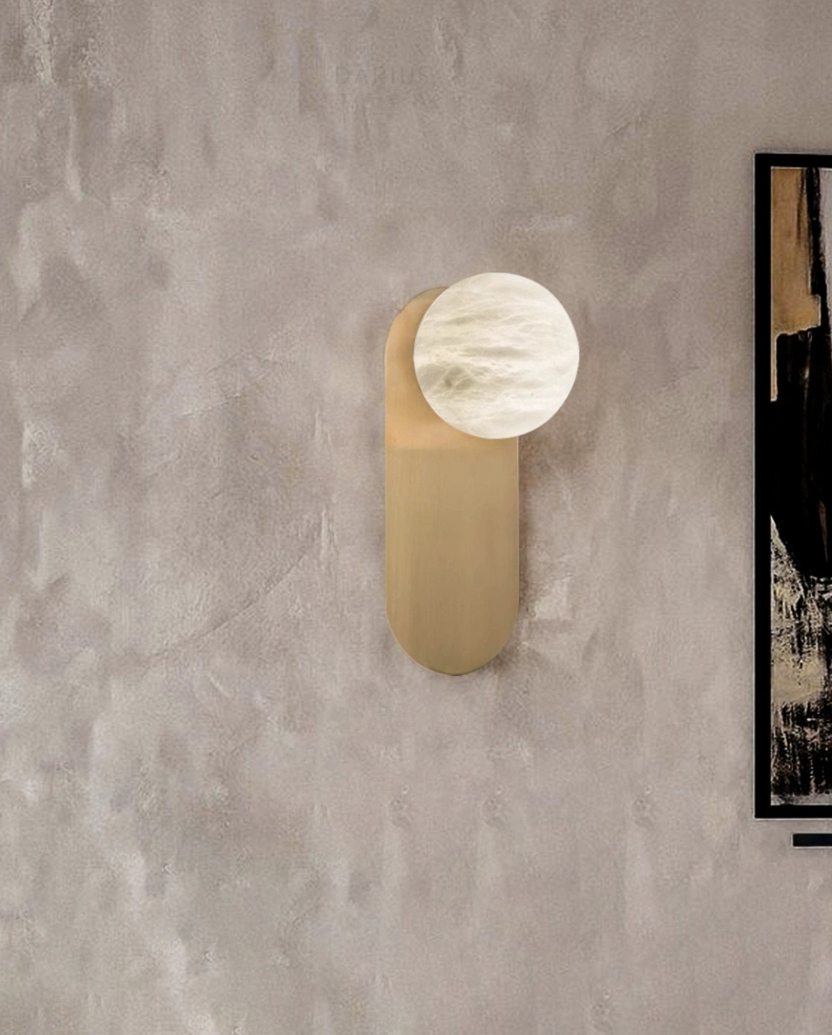 Adrion Alabaster Wall Light - Elegant Sconce for Living Room, Bedroom & Hallway - Dimmable LED Fixture with Natural Stone Shade - Perfect for Home Decor & Ambient Lighting