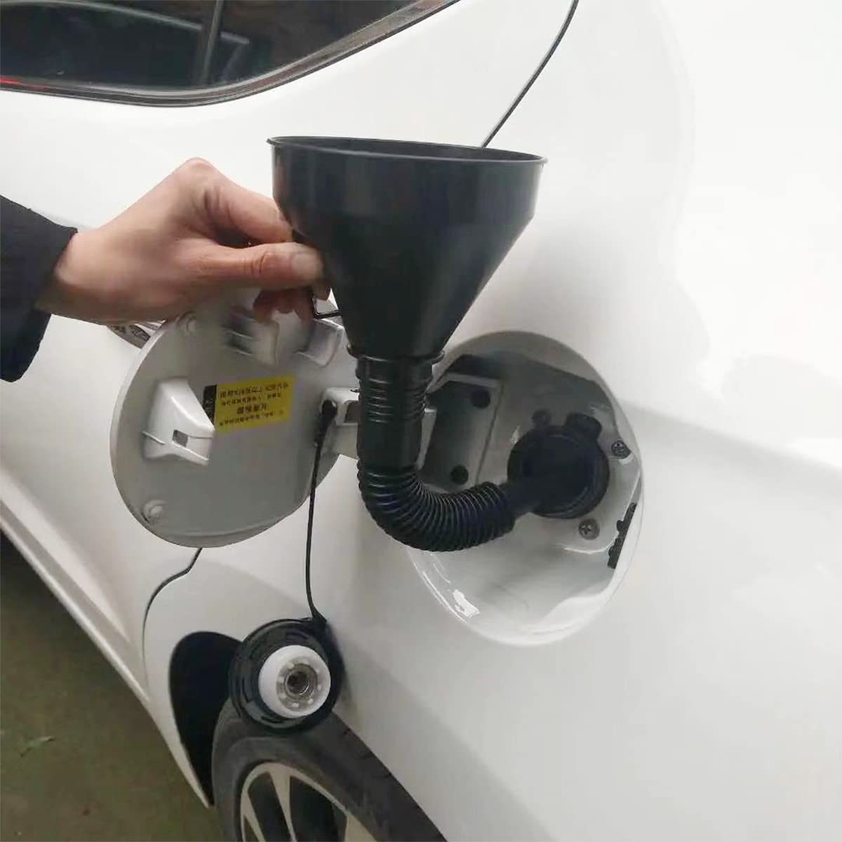 Multi-Purpose Large Plastic Funnel with Hose - Heavy Duty Oil Funnel for Automotive & Motorcycle Maintenance - Perfect for Engine Oil Changes, Diesel, Kerosene & Gasoline Transfer - Ideal for DIY Car Care, Garage Use & Fluid Management