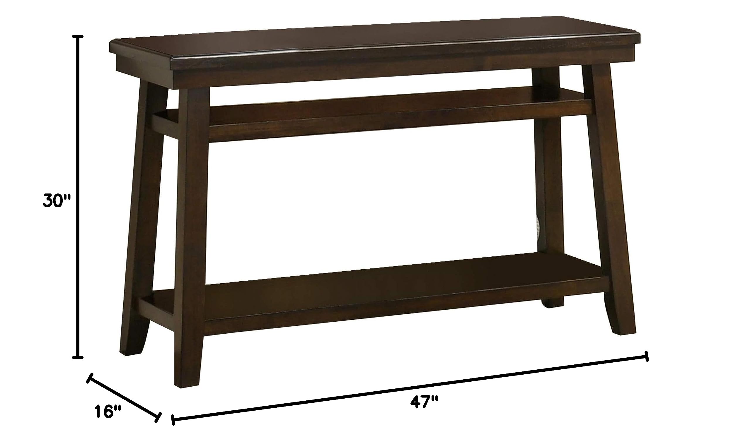 Benjara Solid Wood Console Table with Open Shelf - Rustic Brown Entryway Sofa Table for Hallway, Living Room & Bedroom Decor