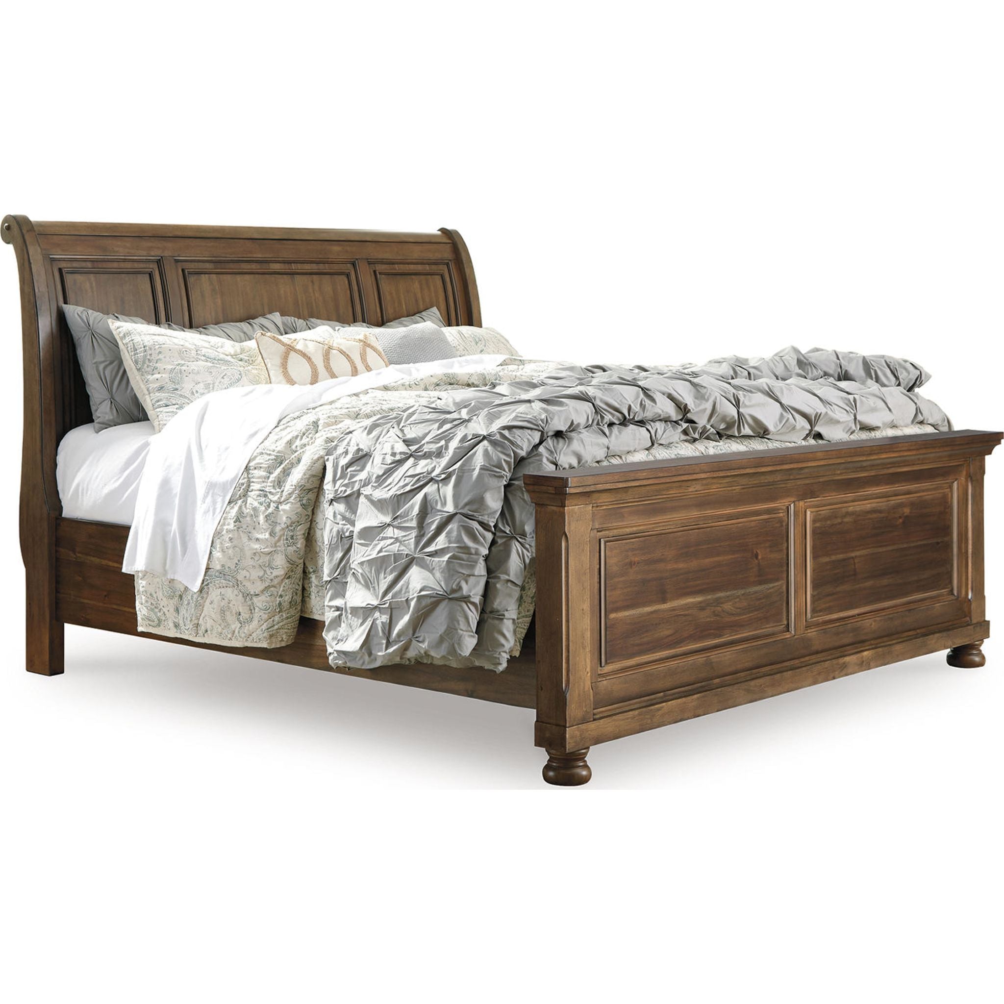 Baymore Queen Size Panel Bed with Storage Drawers - Modern Wooden Bed Frame with Underbed Storage for Small Spaces - Perfect for Bedrooms, Apartments & Guest Rooms