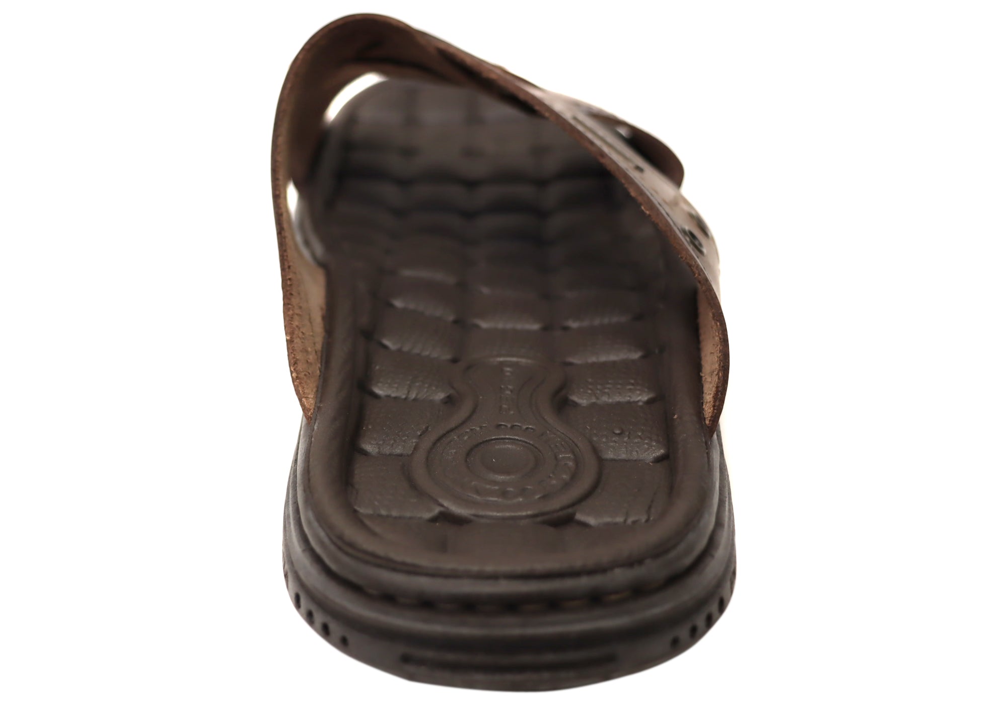 **Perry Men's Comfortable Leather Slides Sandals - Handmade in Brazil - Perfect for Casual Wear, Beach & Poolside**