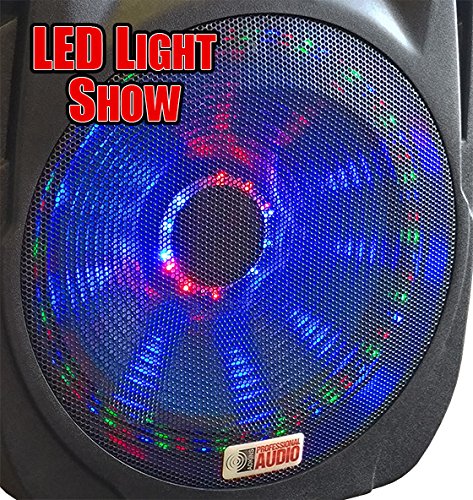 15 Inch Professional DJ Speaker Pair with Stands & LED Lights – Adkins DJSYS-81 – Perfect for Nightclubs, Parties & Live Events