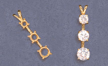 Solid Sterling Silver or 14K Gold Round 3-Stone Past Present Future Pendant Necklace - Handcrafted in USA | Perfect for Anniversary Gifts, Romantic Occasions & Spiritual Jewelry Collections