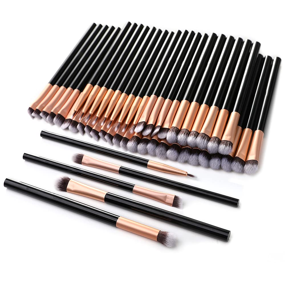 5-Piece Velvety Synthetic Fiber Eye Brush Set - Eyeshadow, Eyebrow & Eyeliner Brushes for Professional Makeup | Perfect for Daily Use, Travel & Makeup Artists