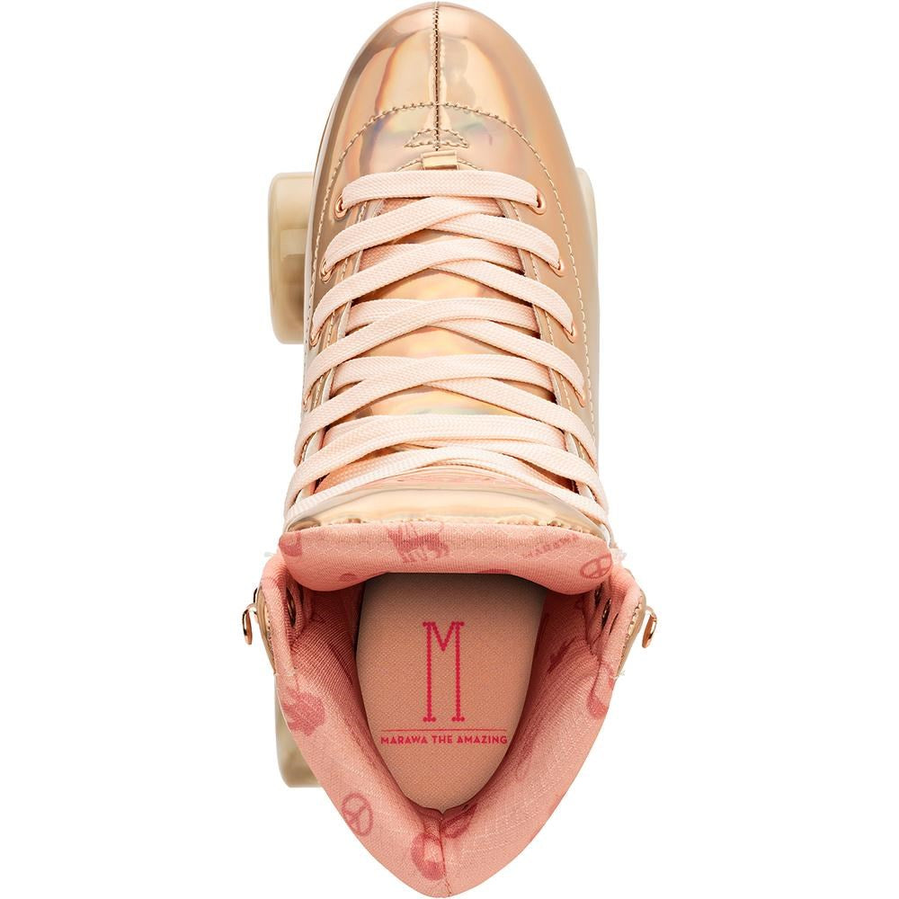 Impala Rollerskates for Women - Marawa Rose Gold Quad Skates with Outdoor Wheels | Perfect for Roller Skating, Rink, Park, and Street Use
