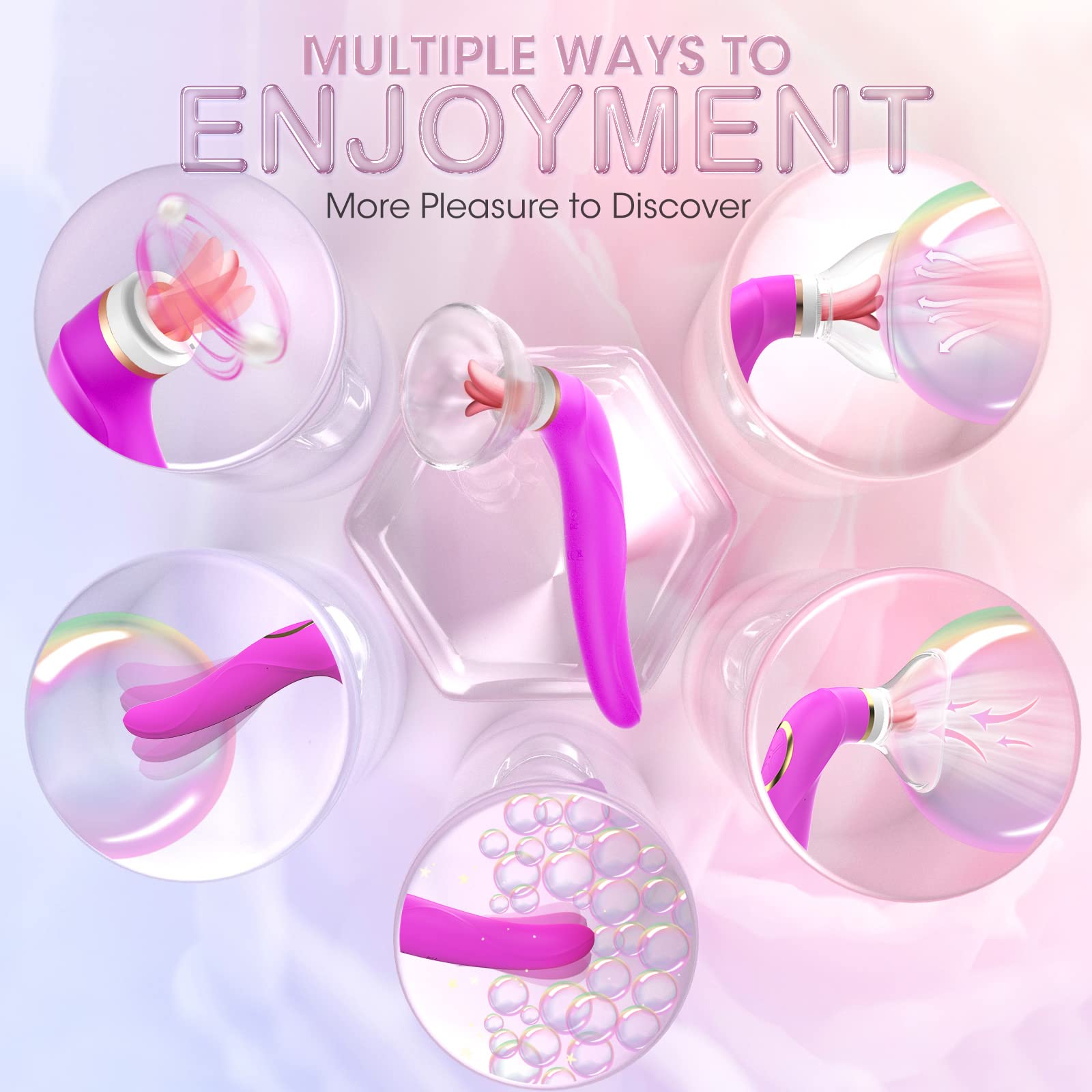 Premium Clitoral Sucking & Licking Vibrator - 8 Suction Modes, 10 Vibration & 5 Licking Modes - Rechargeable Waterproof G-Spot & Nipple Stimulator for Women - Perfect for Solo Play & Couples Intimacy