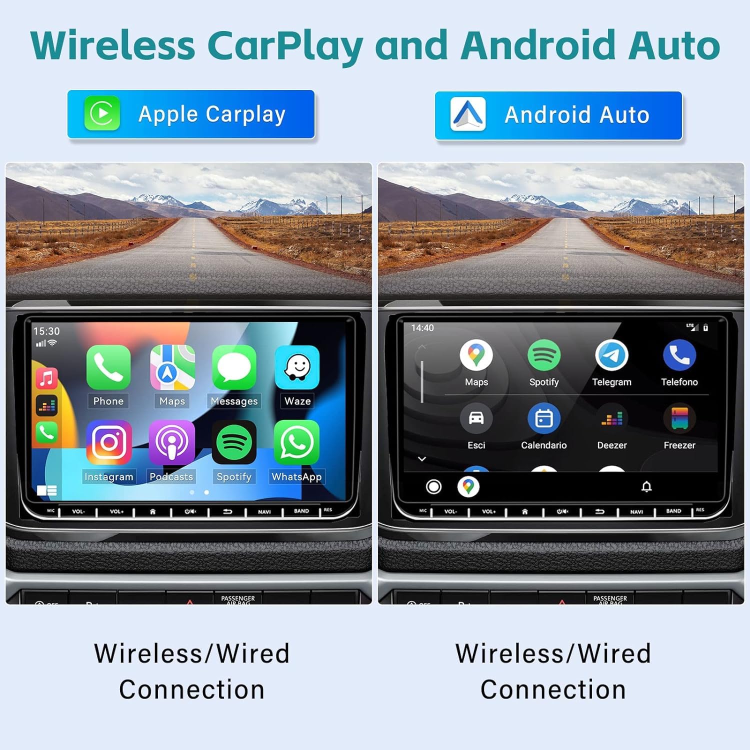 SIXWIN 2GB RAM 64GB ROM Android 13 Double Din Car Stereo for VW Volkswagen Seat Golf Passat Jetta Tiguan Touran - Wireless CarPlay Android Auto Bluetooth GPS Navigation WiFi FM HiFi Backup Camera MIC | In-Car Entertainment System for Road Trips & Daily Commute