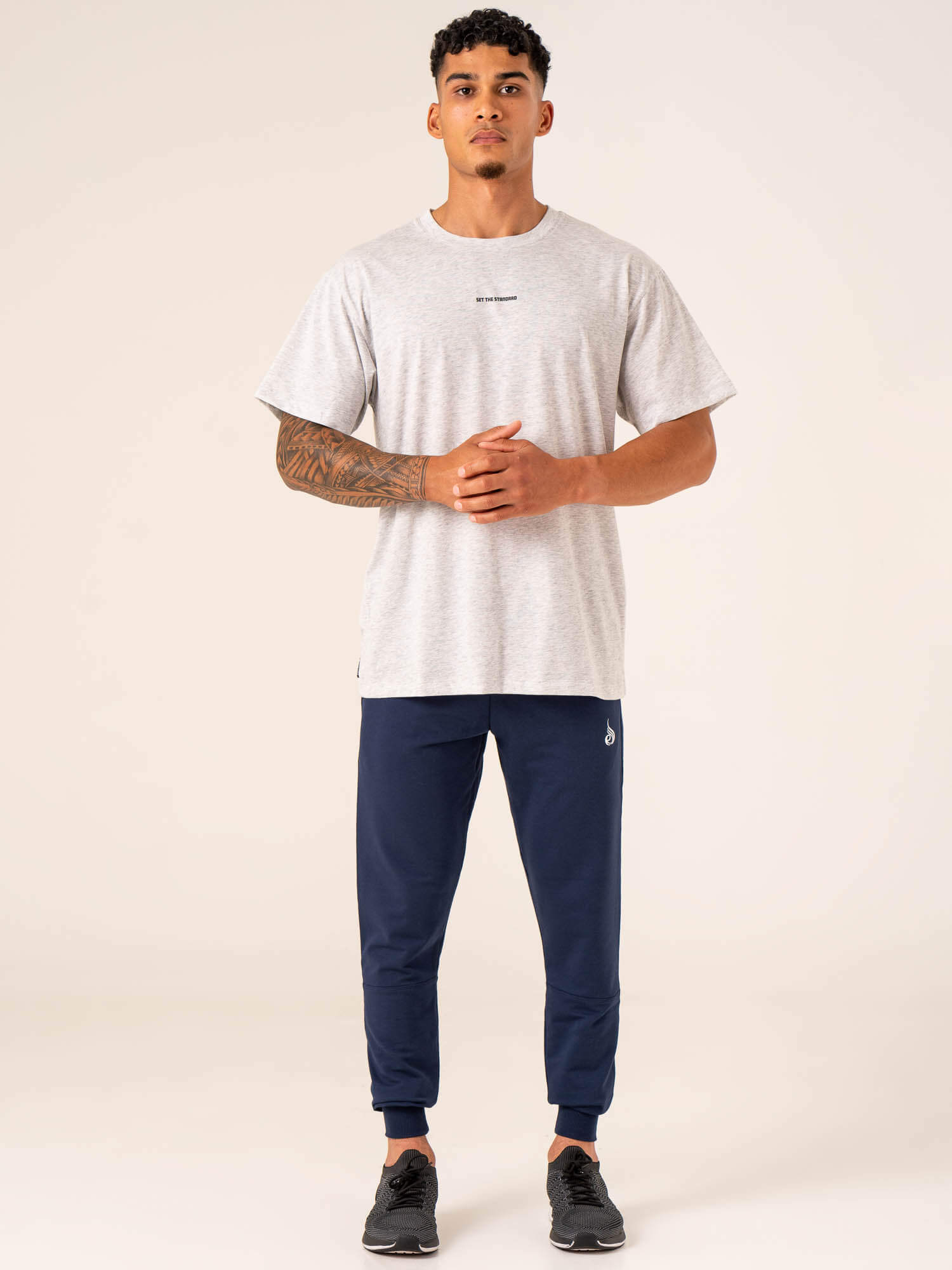 Oversized T-Shirt for Women - Soft Cotton Snow Grey Marl Tee - Casual Loungewear & Streetwear Fashion