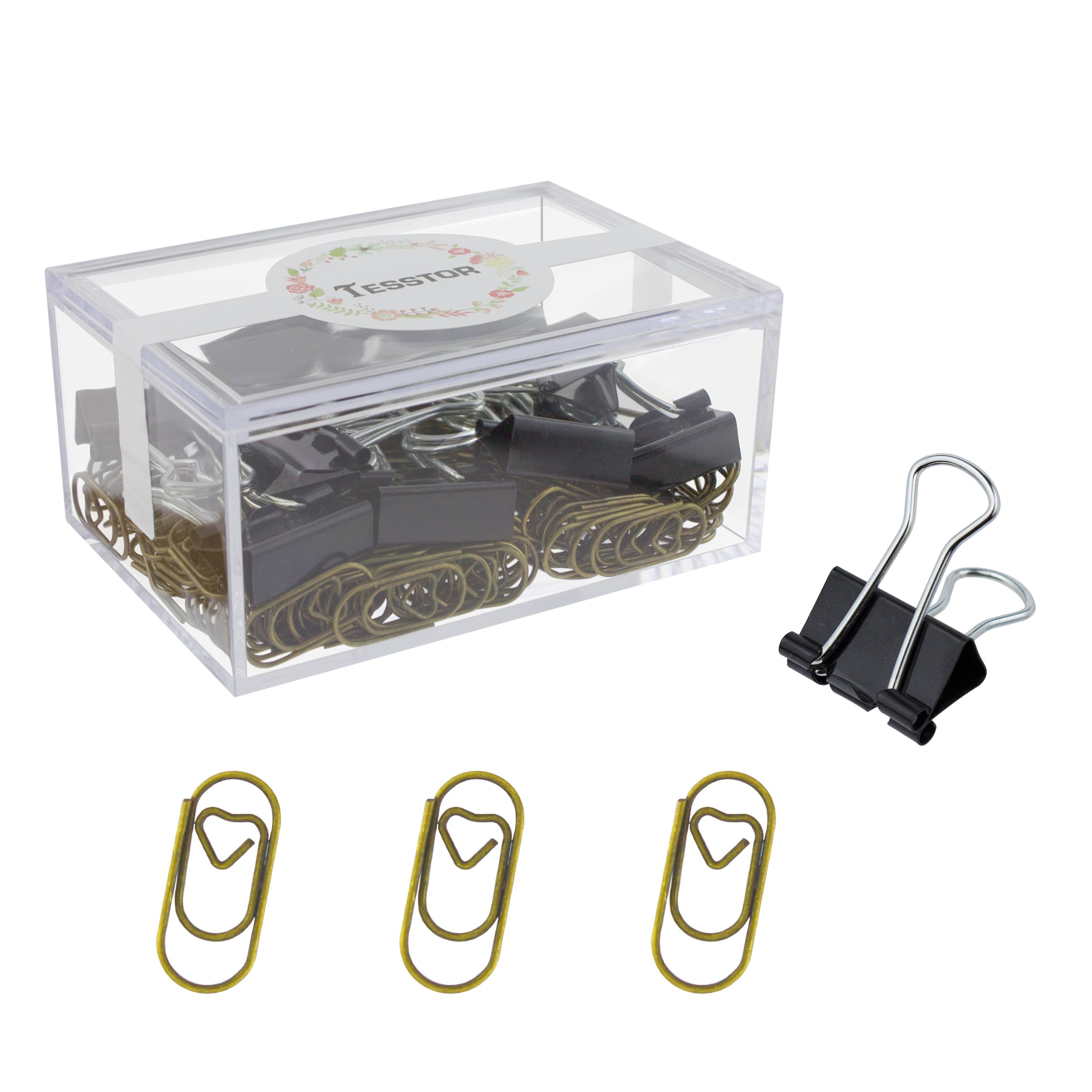 TESSTOR 200 Pcs Cute Heart Shaped Paper Clips - Smooth Finish Mini Office Clips, Non-Skid Stainless Steel Fancy Paperclips for School, Office & Crafting (Antique Copper) - Perfect for Scrapbooking, Note-Taking & Gift Wrapping